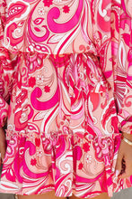 Load image into Gallery viewer, Paisley Printed Button Keyhole Back Belted Mini Dress
