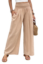 Load image into Gallery viewer, Black Smocked Wide Waistband High Waist Wide Leg Pants
