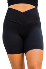 Load image into Gallery viewer, Black Solid Color V-Waistband Yoga Shorts
