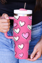 Load image into Gallery viewer, Rose Red Valentines Heart Printed Thermos Cup with Handle 40oz
