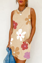 Load image into Gallery viewer, Apricot Daisy Flower Print Tank Dress
