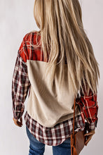 Load image into Gallery viewer, Plaid Corduroy Patchwork Shacket
