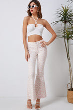 Load image into Gallery viewer, Pink Daisy Bell Bottom Flare Pants
