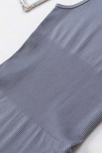 Load image into Gallery viewer, Black Solid Color Ribbed Sleeveless Sport Romper
