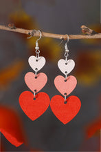 Load image into Gallery viewer, Red Valentines Day Heart Shape Tiered Dangle Earring
