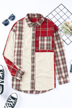 Load image into Gallery viewer, Plaid Corduroy Patchwork Shacket
