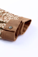 Load image into Gallery viewer, Brown Leopard Print Corduroy Long Sleeve Jacket
