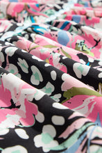 Load image into Gallery viewer, Pink Floral Ricrac Embellished Tiered Mini Dress
