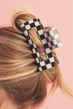 Load image into Gallery viewer, Black Checkered Print Hollow Out Hair Clip
