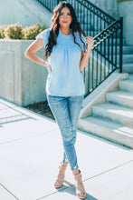 Load image into Gallery viewer, Green Tiered Sleeve Frilled Neck Dotted Top
