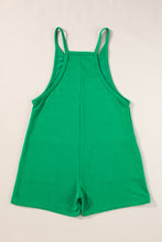 Load image into Gallery viewer, Bright Green Sleeveless Pocketed V Neck Jersey Romper
