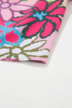 Load image into Gallery viewer, Multicolor Vibrant Floral Print Trimmed Ruffle Sleeve Blouse
