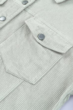 Load image into Gallery viewer, Sky Blue Raw Hem Flap Pockets Cropped Corduroy Jacket

