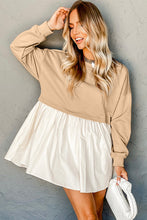 Load image into Gallery viewer, Pale Khaki Sweatshirt Poplin Mini Dress
