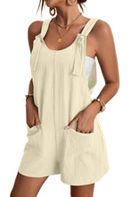 Load image into Gallery viewer, Black Adjustable Straps Pocketed Textured Romper
