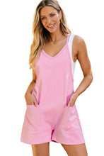 Load image into Gallery viewer, Pink Sleeveless Pocketed V Neck Jersey Romper
