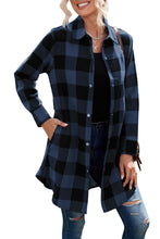 Load image into Gallery viewer, Red Turn-down Collar Plaid Shirt Coat
