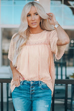 Load image into Gallery viewer, Apricot Flutter Sleeves Sheer Textured Babydoll Top

