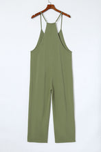 Load image into Gallery viewer, Black Pocketed Adjustable Spaghetti Strap Straight Leg Jumpsuit
