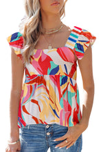 Load image into Gallery viewer, Multicolor Bohemian Abstract Print Tie Straps Maxi Dress
