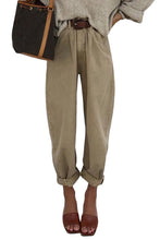 Load image into Gallery viewer, White Solid High Waist Casual Pants
