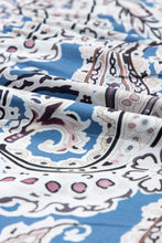 Load image into Gallery viewer, Blue Boho Paisley Print Off Shoulder Maxi Dress
