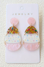 Load image into Gallery viewer, Pink Cute Printed Easter Egg Shape Drop Earrings
