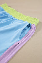 Load image into Gallery viewer, Sky Blue Color Block Detail Casual Two-piece Outfit
