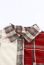 Load image into Gallery viewer, Plaid Corduroy Patchwork Shacket
