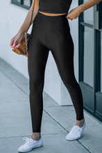 Load image into Gallery viewer, Black High Rise Tight Leggings with Waist Cincher

