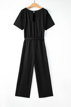 Load image into Gallery viewer, Red Belted Wide Leg Jumpsuit
