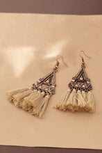 Load image into Gallery viewer, Brown Boho Triangle Metal Tasseled Earrings
