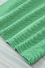 Load image into Gallery viewer, Green Ribbed Knit Puffy Ruffle Sleeve Blouse
