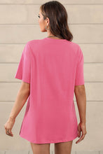 Load image into Gallery viewer, Pink Guitar Slogan Letter Graphic Print Oversized T Shirt

