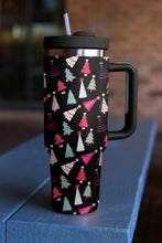 Load image into Gallery viewer, Black Cartoon Christmas Tree Printed Thermos Cup 40oz

