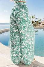 Load image into Gallery viewer, Green Boho Floral Sleeveless Wide Leg Pocket Pants Set
