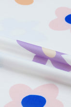 Load image into Gallery viewer, White Flower Print Short Sleeve High Waist Two Piece Shorts Set
