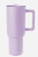 Load image into Gallery viewer, Orchid Petal Frosted Stainless Handle Large Vacuum Cup with Straw 40oz
