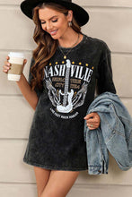 Load image into Gallery viewer, Black Mineral Wash NASHVILLE Vintage Graphic T Shirt
