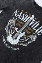 Load image into Gallery viewer, Black Mineral Wash NASHVILLE Vintage Graphic T Shirt
