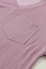 Load image into Gallery viewer, Valerian Corded V Neck Chest Pocket Loose T-shirt
