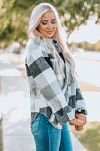 Load image into Gallery viewer, Plaid Color Block Buttoned Long Sleeve Jacket with Pocket
