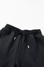 Load image into Gallery viewer, Black Textured Flutter Sleeve Top Wide Leg Pants Set
