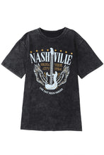 Load image into Gallery viewer, Black Mineral Wash NASHVILLE Vintage Graphic T Shirt
