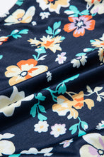 Load image into Gallery viewer, Blue Short Sleeve A-line Floral Dress
