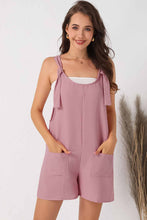 Load image into Gallery viewer, Black Adjustable Straps Pocketed Textured Romper
