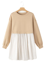 Load image into Gallery viewer, Pale Khaki Sweatshirt Poplin Mini Dress
