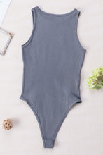 Load image into Gallery viewer, Black Solid Color Ribbed Sleeveless Sport Romper
