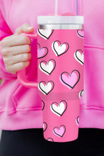 Load image into Gallery viewer, Rose Red Valentines Heart Printed Thermos Cup with Handle 40oz
