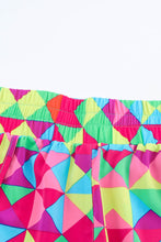 Load image into Gallery viewer, Multicolor Geometric High Waisted Athletic Shorts
